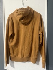 Timberland Men’s Brown Pullover Hoodie Embroidered Tree Logo Fleece S/P