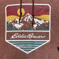 Eddie Bauer Sweatshirt Mens XL Heather Henna Red Graphic Outdoor Hoodie EUC