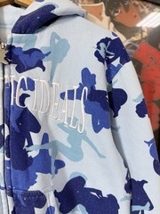 Named Collective “Unrealistic Ideals” Camo Zip Hoodie Blue Cyber Y2K Streetwear