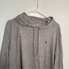 Polo Ralph Lauren Men’s Size Large Hooded T-Shirt Long Sleeve Light Heather Gray