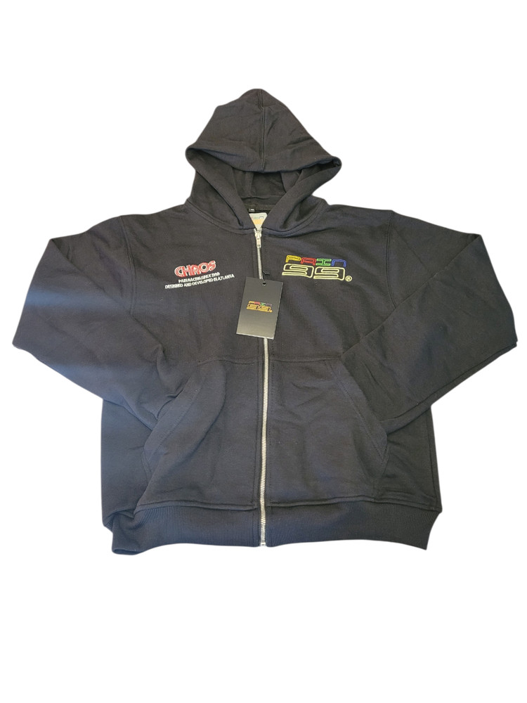 Black Zip Up Hoodie Men’s Medium – Racing Theme – Fall, Winter – NWT Streetwear