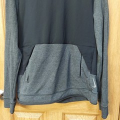 Nike Yoga Dri-FIT Hoodie Mens Small Gray Black Loose Fit Pullover DH1931-032
