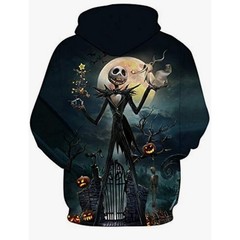 NWT Unbranded Jack Skellington Hoodie Unisex 2XL Black 3D