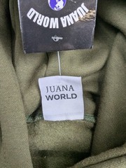 Juana World Hoodie Mens Large Green Walking Blunt Graphic Pullover Sweatshirt