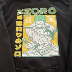 “One Piece”. ZORO. Size M. Black. Crew Full HOODIE. Sweatshirt