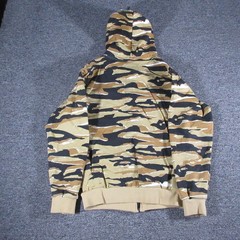 Combat Iron Apparel Hoodie Mens S Brown Camo Full Zip Cotton Tiger Stripe CMBT