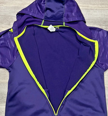Under Armour Men’s Full Zip Purple and Neon Green Lacrosse Hooded Sweatshirt