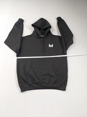 Champion Men Sweatshirt XL Black Logo Hooded Kangaroo Pocket Pullover Workout
