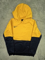 Nike Therma Pullover Color Block Hoodie Navy Blue Yellow Men’s Medium