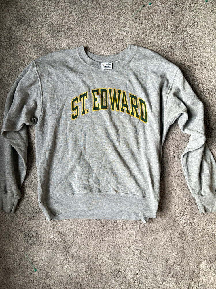 1980s The Cotton Exchange Men’s College Graphic Gray Crewneck Fleece Pullover L