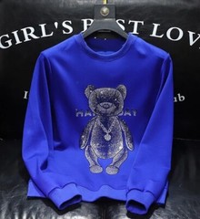 New Men Luxury Diamond Bear Rhinestones Fashion Black High Quality 4 Colors
