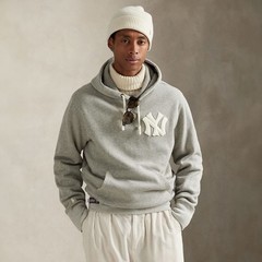 Polo Ralph Lauren New York Yankees Fleece Hoodie Men’s Size Large Grey White