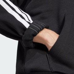 adidas men Essentials 3-Stripes Fleece Hoodie
