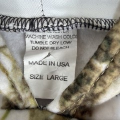 Vtg True Timber men size Large white snow camo pull over fleece hoodie USA