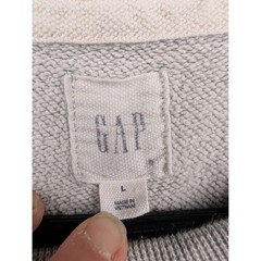 GAP Mens Crewneck Sweatshirt Light Heather Grey Logo Pullover Size L
