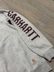 Carhartt crewneck sweatshirt Color Gray graphic block logo on the sleeve Size S