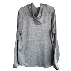 Oakley Lighweight Pullover Hoodie Mens XL Gray Striped Stretch Polyester Gym