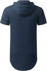NEW Mens Short Sleeve Cotton Casual Shirt Sport Hooded Pullover Navy Blue Size L