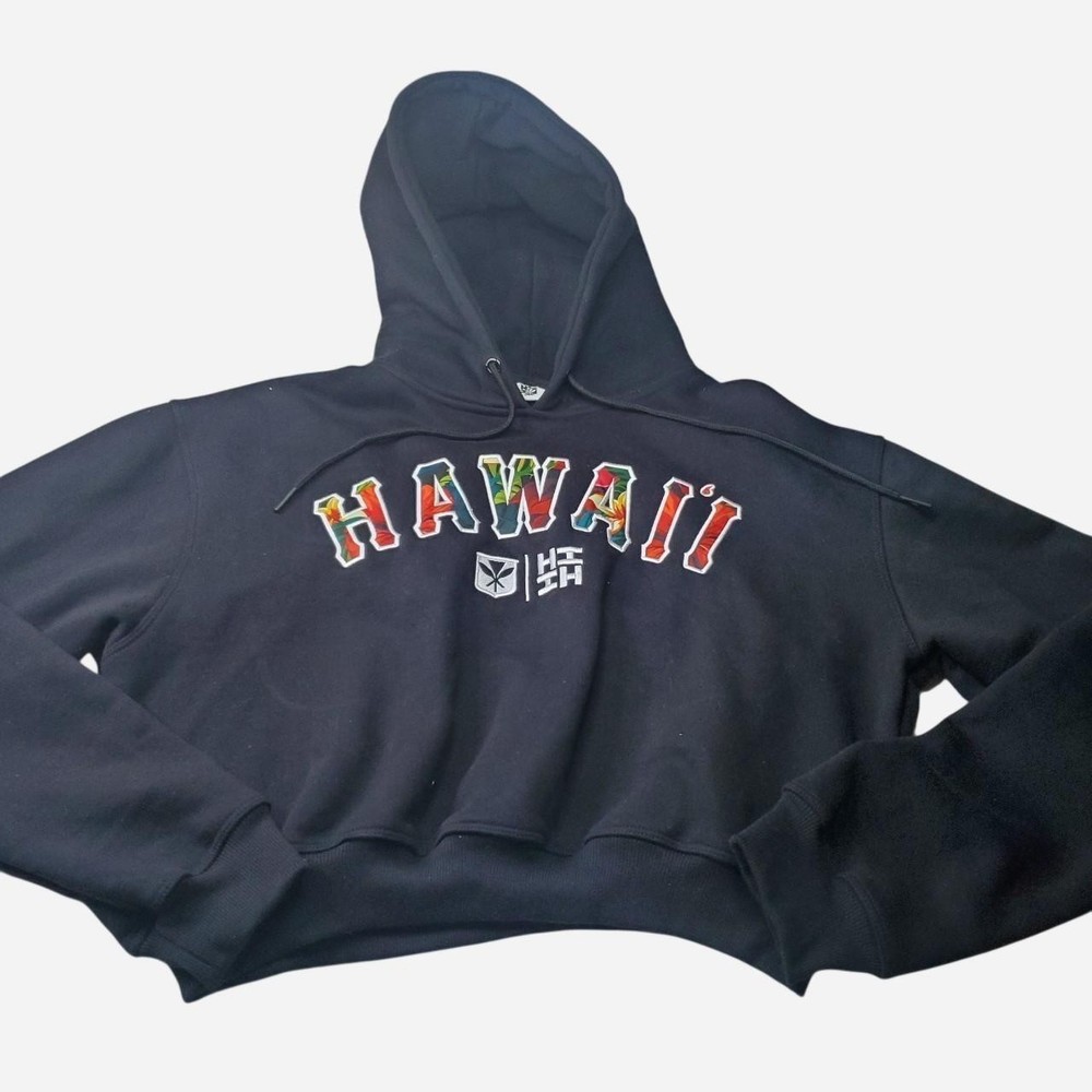 Hawaii’s Finest Hawaii Hoodie Teens 2XL Black Embroidered Patched NWOT Unisex