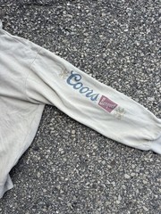 Coors Banquet Hoodie Mens XXL Beige Full Zip Graphic Sweatshirt Beer VTg look