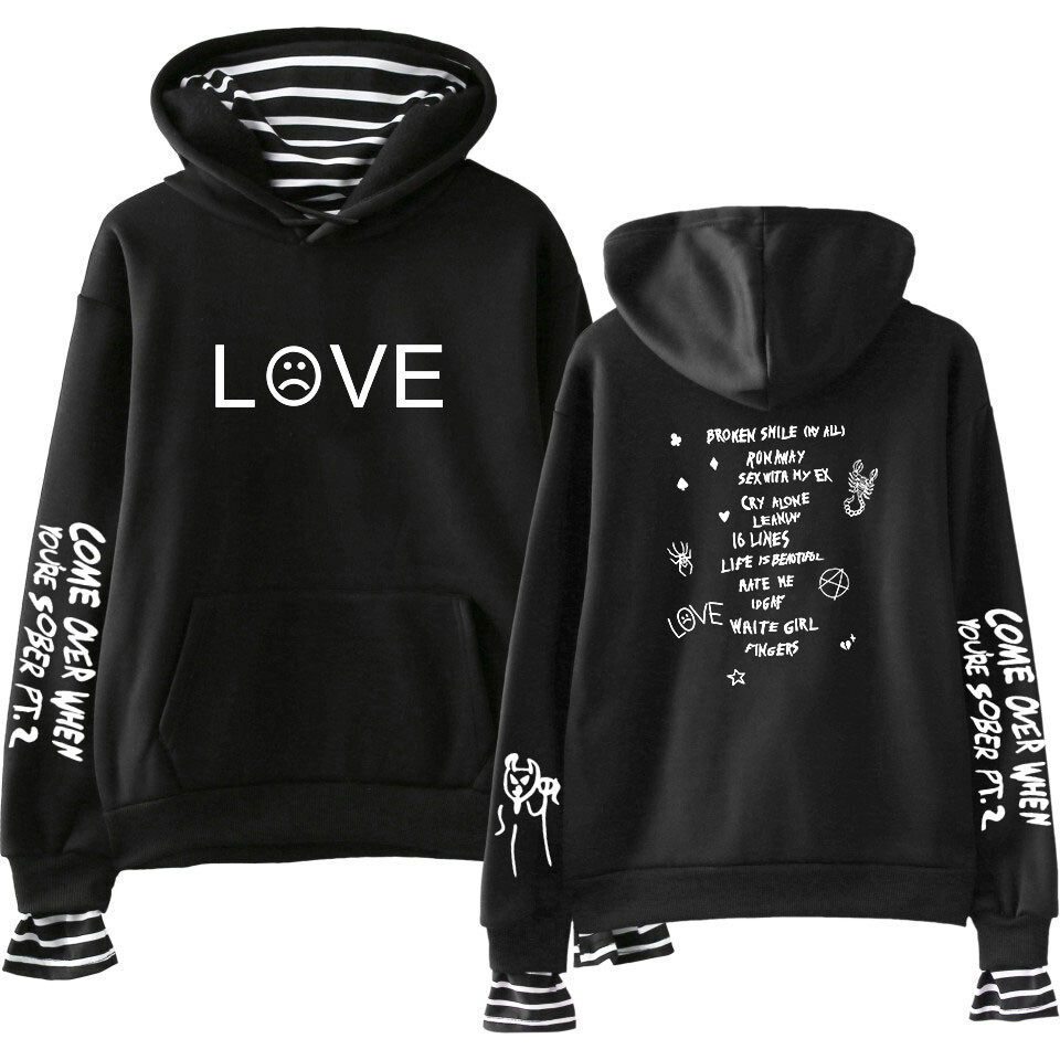 Sad Face Love Hoodie Shirt Lil Peep Hip Hop Sweater Sweatshirt Pullover Jacket