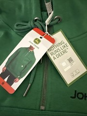 John Deere 1/4 Zip Hoodie Sweatshirt Men’s Green, size Medium NWT