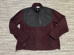 Champion Authentic Sweater Adult Large Burgundy Zip Jacket Sweatshirt Mens