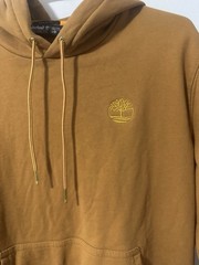 Timberland Men’s Brown Pullover Hoodie Embroidered Tree Logo Fleece S/P