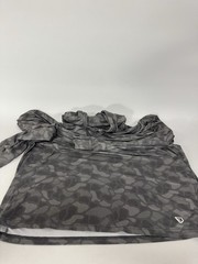 Burlebo Hoodie Mens Dri Fit Performance Outdoors Grey Camo Size 2XL
