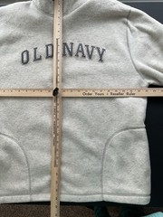 Old Navy Vintage Quarter Zip Fleece Sweatshirt Gray White Navy Fall Winter Sz XL
