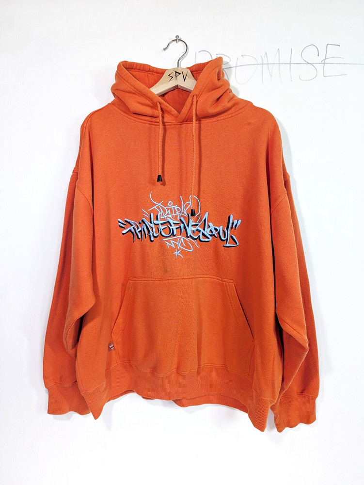 Vintage Triple 5 Soul Boxy Cut Hoodie Orange Size XL Y2K Street Fashion New York