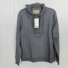 Jach’s New York Charcoal Striped Sustainable Fleece Hooded Henley Men’s Medium