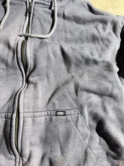 Y2K 22000S SUN FADED THERMAL FULL ZIP HOODIE PURPLE WASH BOXY FIT SIZE LARGE