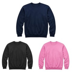 Mens Plain Crewneck Sweatshirt 3 Pack Bulk Lot Solid Pullovers S-3XL