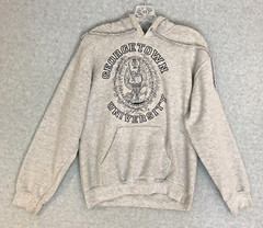 Georgetown University Logo Hoodie Sweatshirt Mens Small Gray Drawstring READ