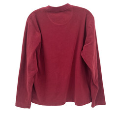 LL BEAN Men’s M Dark Red Crewneck Microfiber Fleece Pullover Zipper Chest Pocket