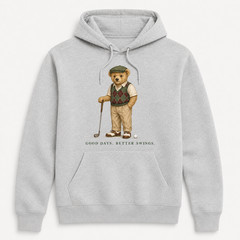 Golf Bear Hoodie Vintage Preppy Golfer Graphic Sweatshirt Unisex Golf Lover Gift