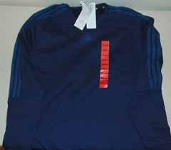 Adidas Men’s Sweatshirt Blue Pullover Modern Fit Casual Medium Sleeve Stripes