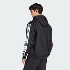 adidas men Essentials 3-Stripes Fleece Hoodie