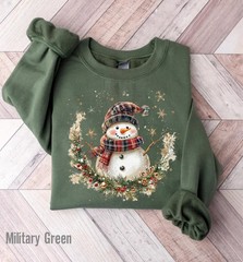Christmas Snowman Sweatshirt Cute Winter Holiday Apparel