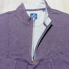 JOHNNIE-O Mens L LARGE SULLY PULLOVER 1/4 ZIP ROYAL PLUM PURPLE GOLF SWEATSHIRT
