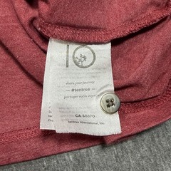 Tentree Hoodie Mens Large Red Henley Pullover Sustainable Casual Lightweight