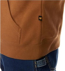 Cat Men’s Hooded Pullover Sweatshirt, Brown, Size S