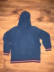Original Use Men’s Blue Fleece Pullover Hoodie Logo Graphic Pockets Drawstring L