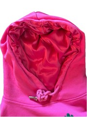 Valabasas Unity Pink Fleece Hoodie Satin Hood Streetwear Hip Hop Graphic Men’s M