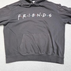 Friends Hoodie Mens Medium Gray H&M Pullover Kangaroo Pocket TV Show Graphic