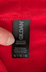 Red Hoodie Sweatshirt w/ Yellow Letter A for Halloween Costume Men’s Size XL