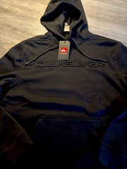 Quiksilver Hoodie Emboss Logo Pullover Hoodie Size Medium NWT