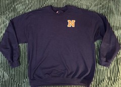 US Naval Academy NAVY Crewneck Sweatshirt USNA Varsity Letter Patch ~ XL
