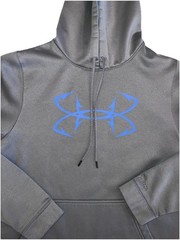 Under Armour Men’s UA Storm Fish Hook Hoodie Sweatshirt Gray Blue Sz S